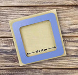 Plywood Embroidery Hoop with Magnetic Holders (4x4 IN), blue, plain, hand-painted