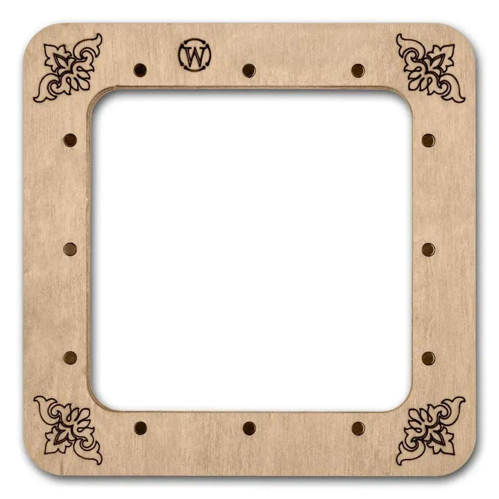 Plywood Embroidery Hoop with Magnetic Holders (4x4 IN), blue, plain, hand-painted
