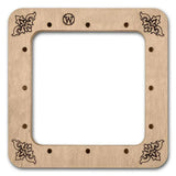 Plywood Embroidery Hoop with Magnetic Holders (4x4 IN), blue, plain, hand-painted