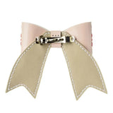 Embroidery kit on artificial leather "Hair Clip - Morning Dew" (single-sided) FLHL-103 white, pink
