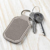Embroidery Kit faux leather keychain base gray, BE-001. Fast DIY Kit