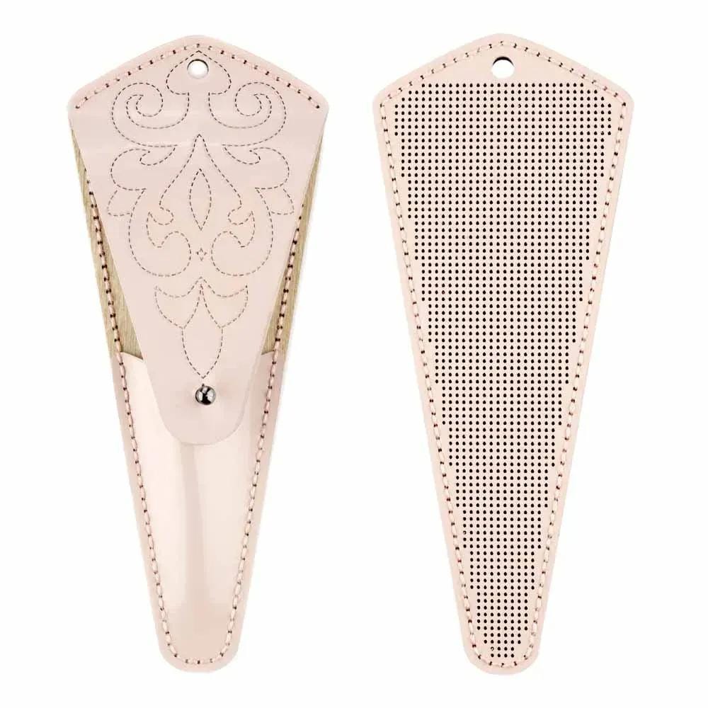 DIY Faux Leather Scissor Case perforated workpiece pink