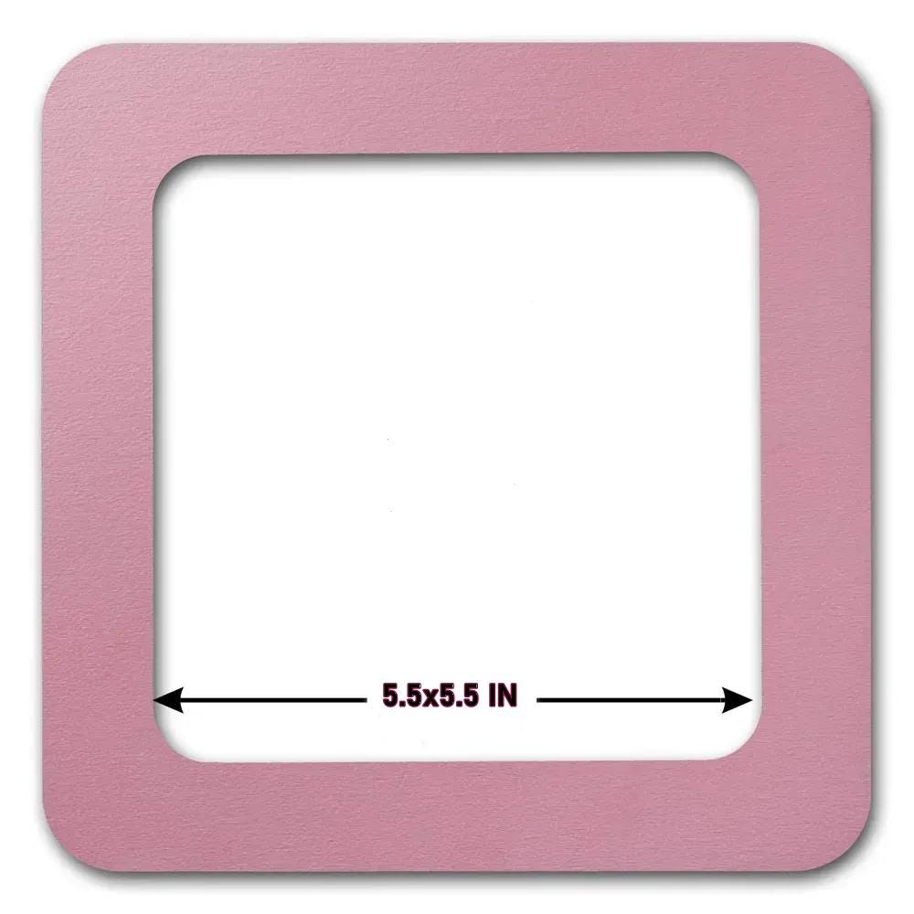 Plywood Embroidery Hoop with Magnetic Holders (5.5x5.5 IN), pastel pink, plain, hand-painted