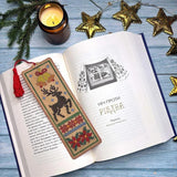 Bookmark set Craft cardboard embroidery kit "Reindeer"