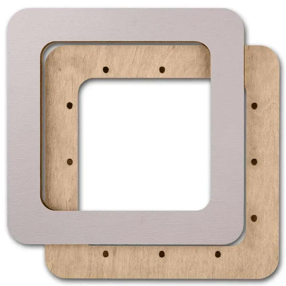 Plywood Embroidery Hoop with Magnetic Holders (4x4 IN), plain, hand-painted