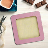Plywood Embroidery Hoop with Magnetic Holders (4x4 IN), pastel pink, plain, hand-painted