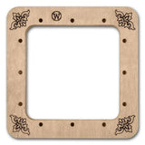 Plywood Embroidery Hoop with Magnetic Holders (4x4 IN), beige, plain, hand-painted