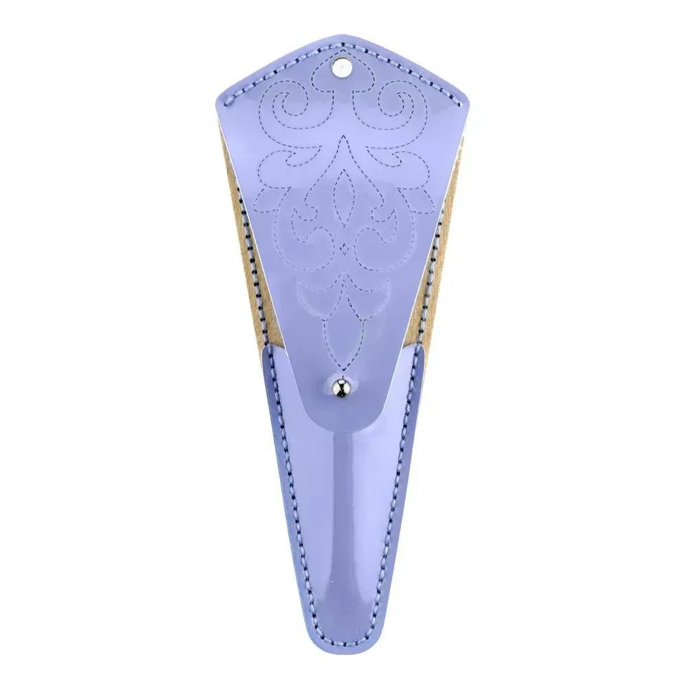 DIY Faux Leather Scissor Case perforated workpiece light blue