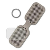 Embroidery Kit faux leather keychain base gray, BE-001. Fast DIY Kit