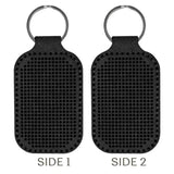 Embroidery Kit faux leather keychain black, BE-006. Fast DIY Kit