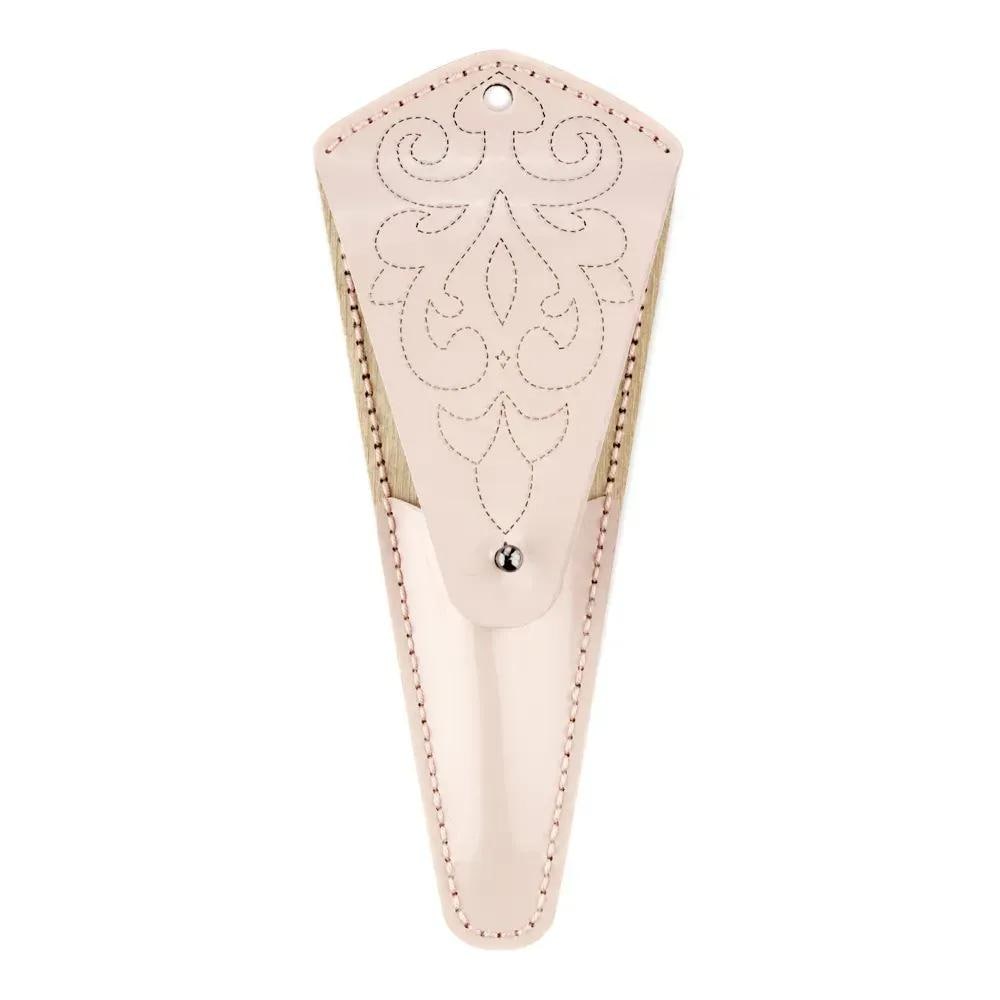 DIY Faux Leather Scissor Case perforated workpiece pink