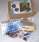 Cozy Crosses Christmas Cafe H-004, Counted Cross Stitch Kit on Wood, 3D Ornament, 14 Count Plywood Base